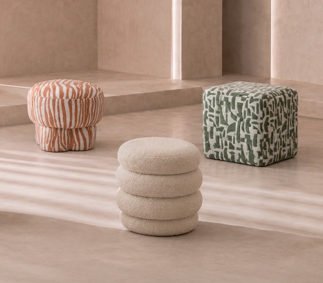 Poufs con estampado som